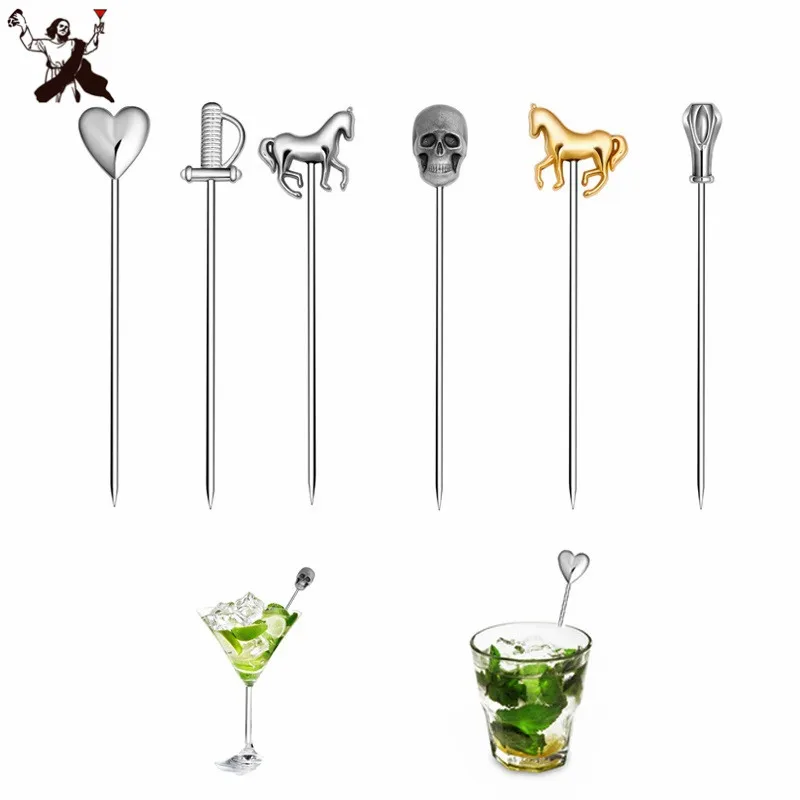 

1pcs Fruit Cocktail Pick Stick Bar Tools Drink Stirring Sticks Martini Picks Party Wedding Accessory