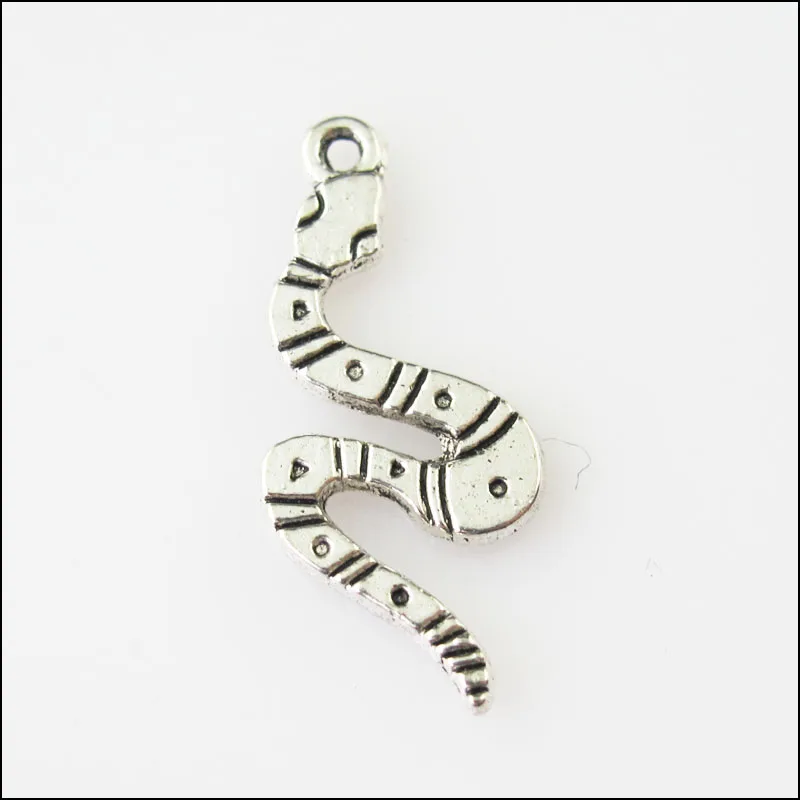 25 New Animal Snake Tibetan Silver Tone Charms Pendants 11x26mm