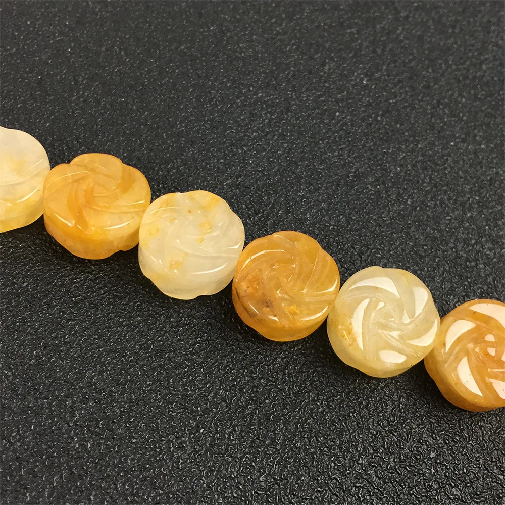 2 PCs Natural Crystal Rose Quartz Amethyst Jewelry Semi-precious Stone Loose Beads 6*14mm Double-sided Carved Rose Flower Shape