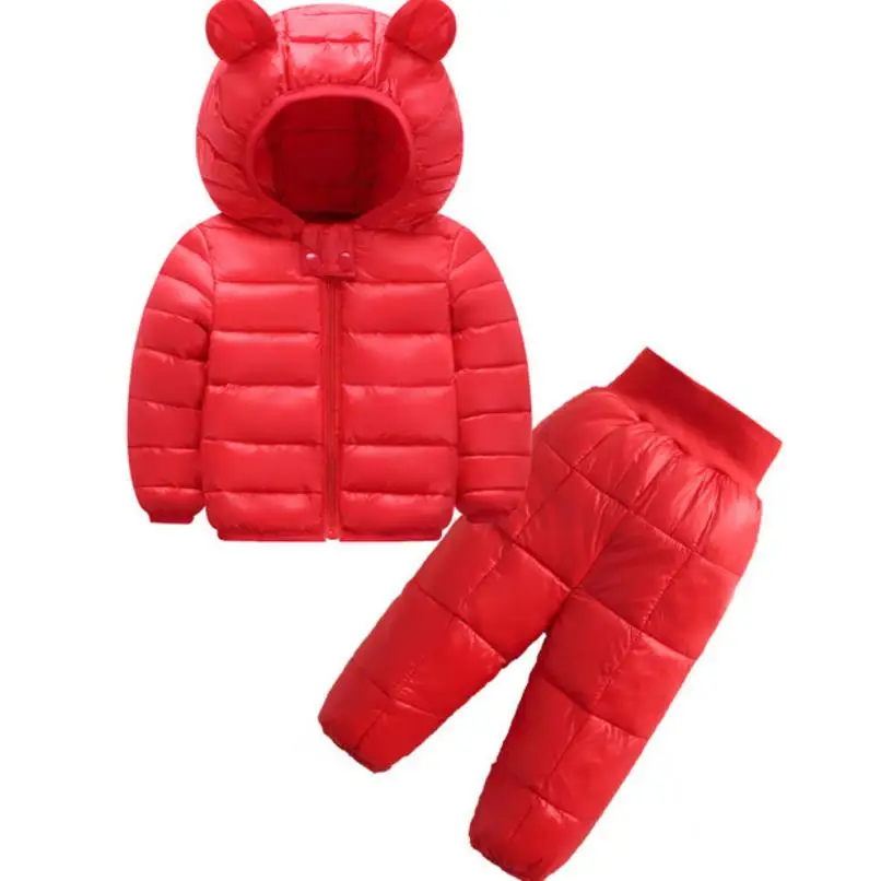 2024 Winter Warm Children's Clothing Sets Baby girl Down Cotton Coats snowsuit Kids ski suit set Boy's Hooded jackets+pants1-5Y