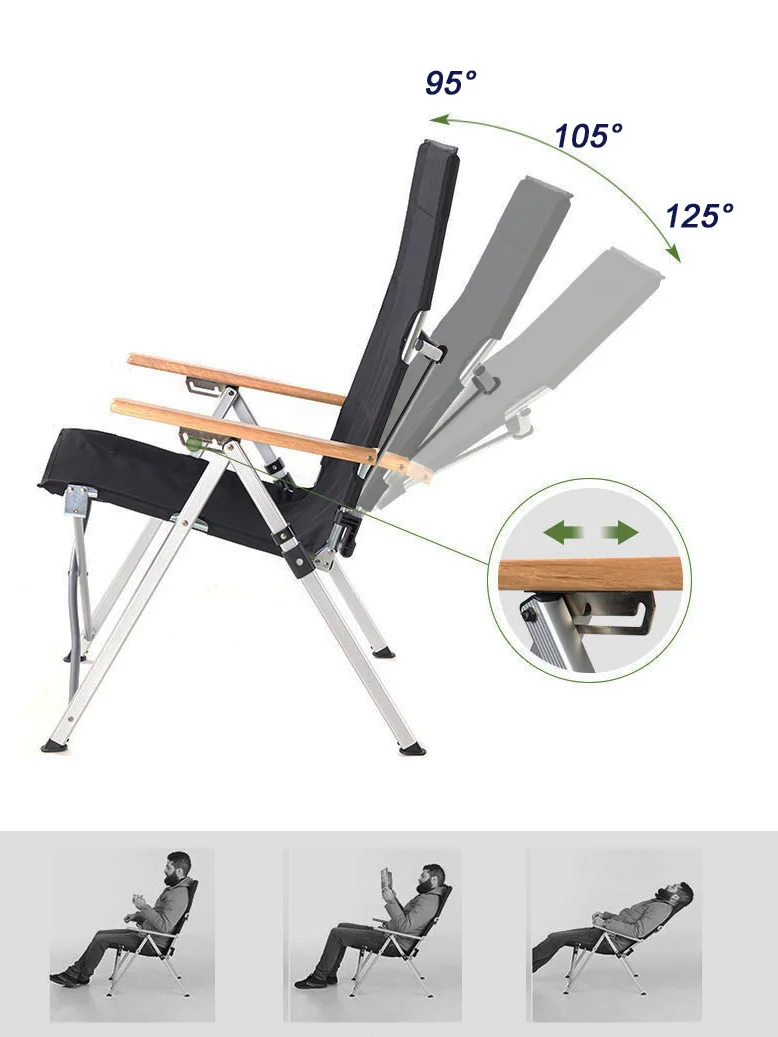 Silla plegable portátil ultraligera para acampar, silla de Picnic, pesca, siesta de aluminio, silla de playa de gravedad cero, ligera de lujo