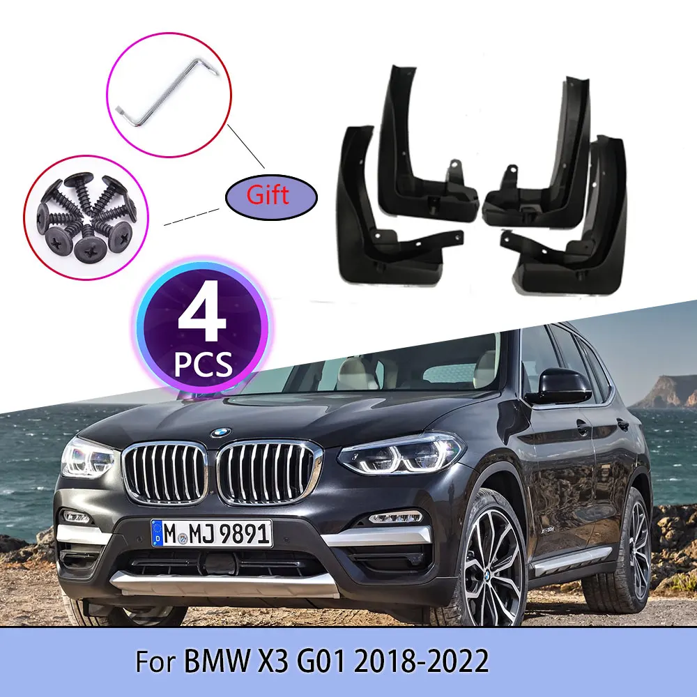 4PCS Car Mudguards For BMW X3 G01 2018~2022  Screw Cladding Splash Plastic Durable Flaps Mudflap Wheel Flap Accessories 2019