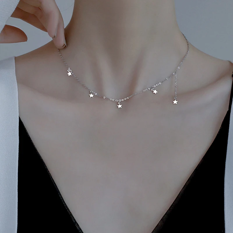 SUQI Non-Fading No Rust Delicate Stainless Steel Pendants Star Gold Women Choker Necklaces Femme Chain Jewelry Kpop Collare Gift