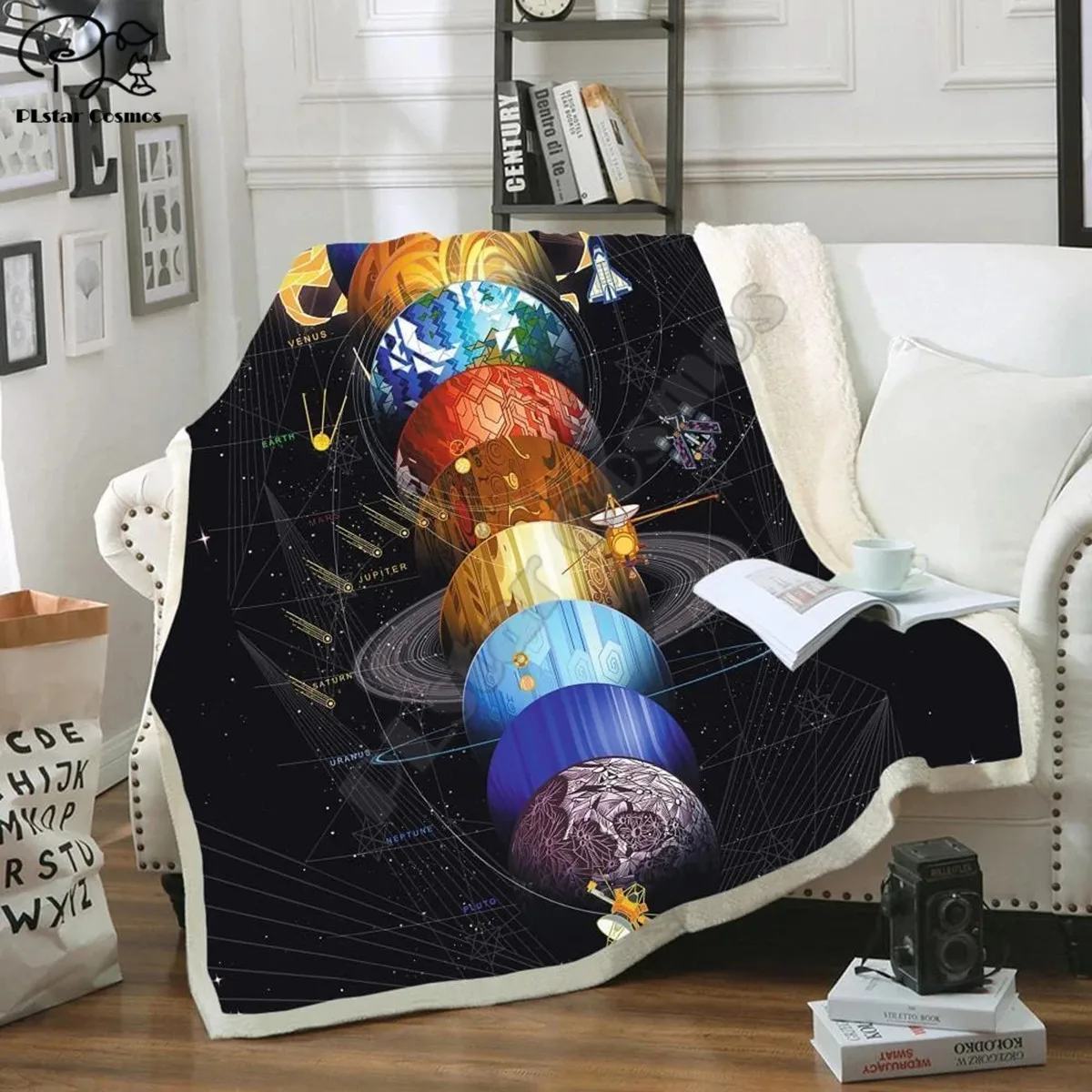 Moon Solar system Fleece Blanket 3D full printed Wearable Blanket Adults/kids Fleece Blanket drop shippng style -2