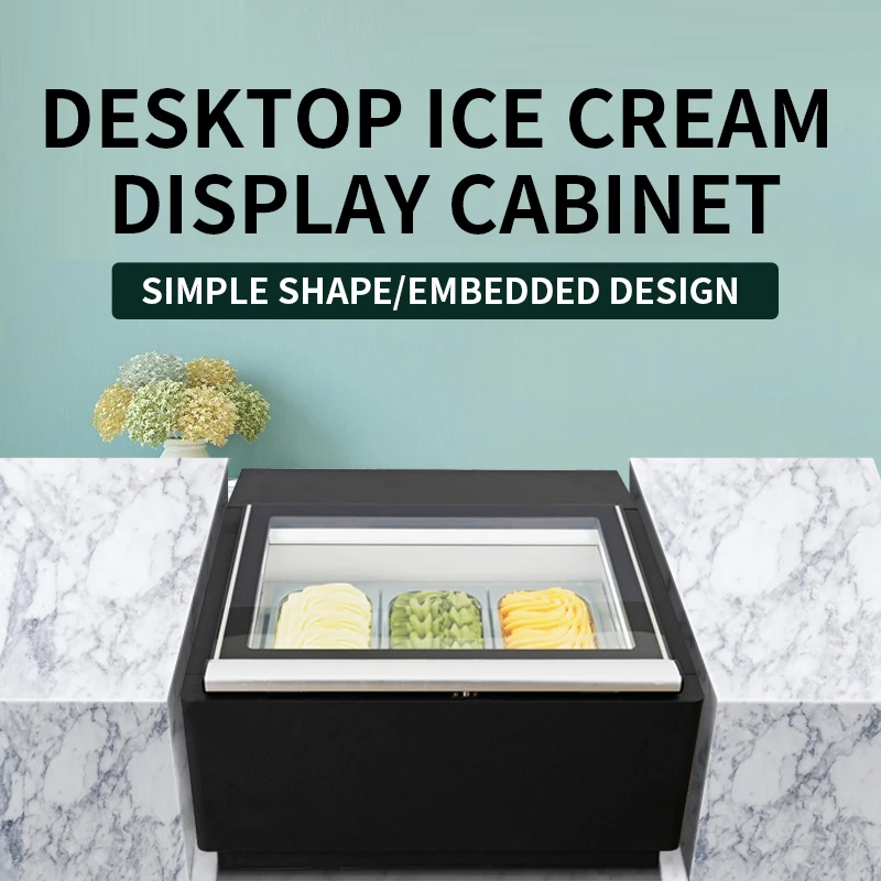 

Desktop 3-tray ice cream display cabinet Desktop direct cooling ice cream display freezer Small ice cream cabinet