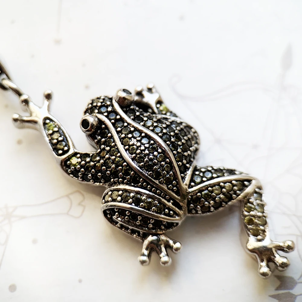 Anhänger Frosch Grün Eva Fashion Glam 925 Silber Schmuck Europa Stil Sterling Zubehör Geschenk Für Frau Männer – Detail 4