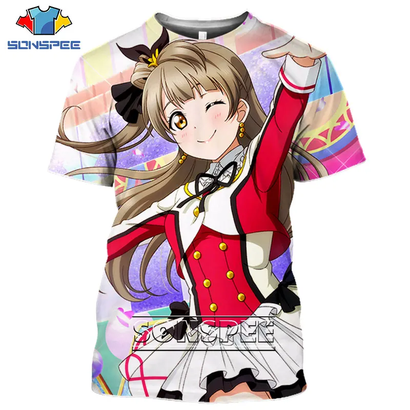 SONSPEE Hot Love Live Tee Shirts 3D Print Men\'s T-shirts Anime Idol Girl Tshirts 3D Cosplay Loli Harajuku Women Streetwear Tops