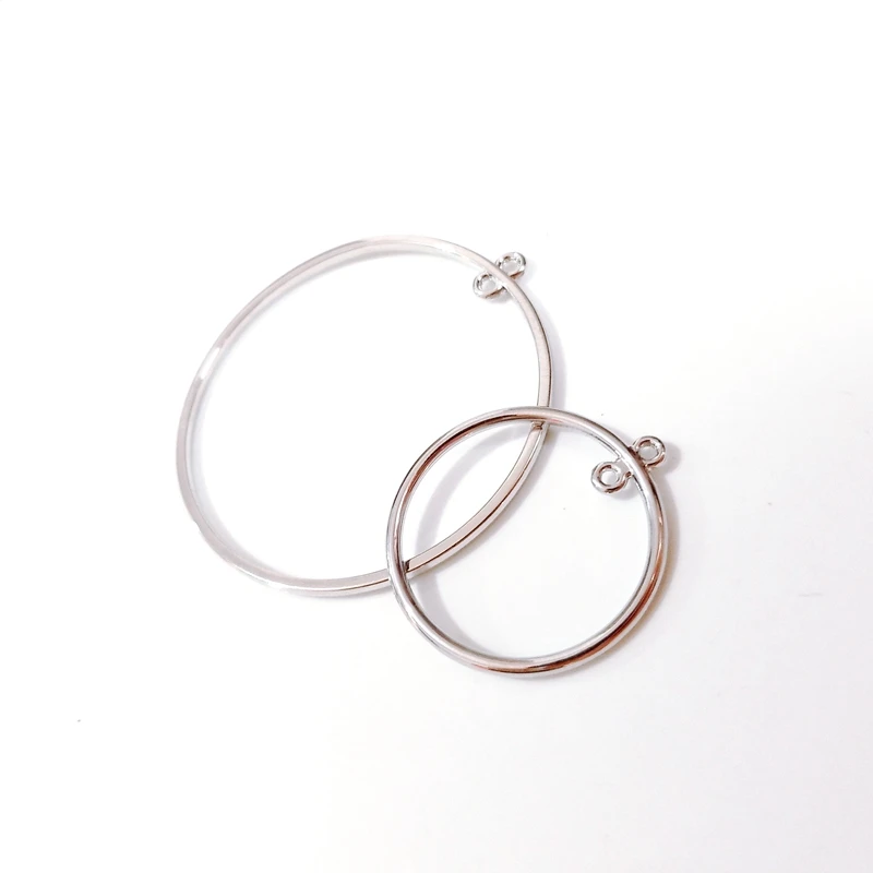 Korea Geometric Alloy Electroplated Double Hanging Round Round DIY Earrings Accessories Material Package（8pieces）