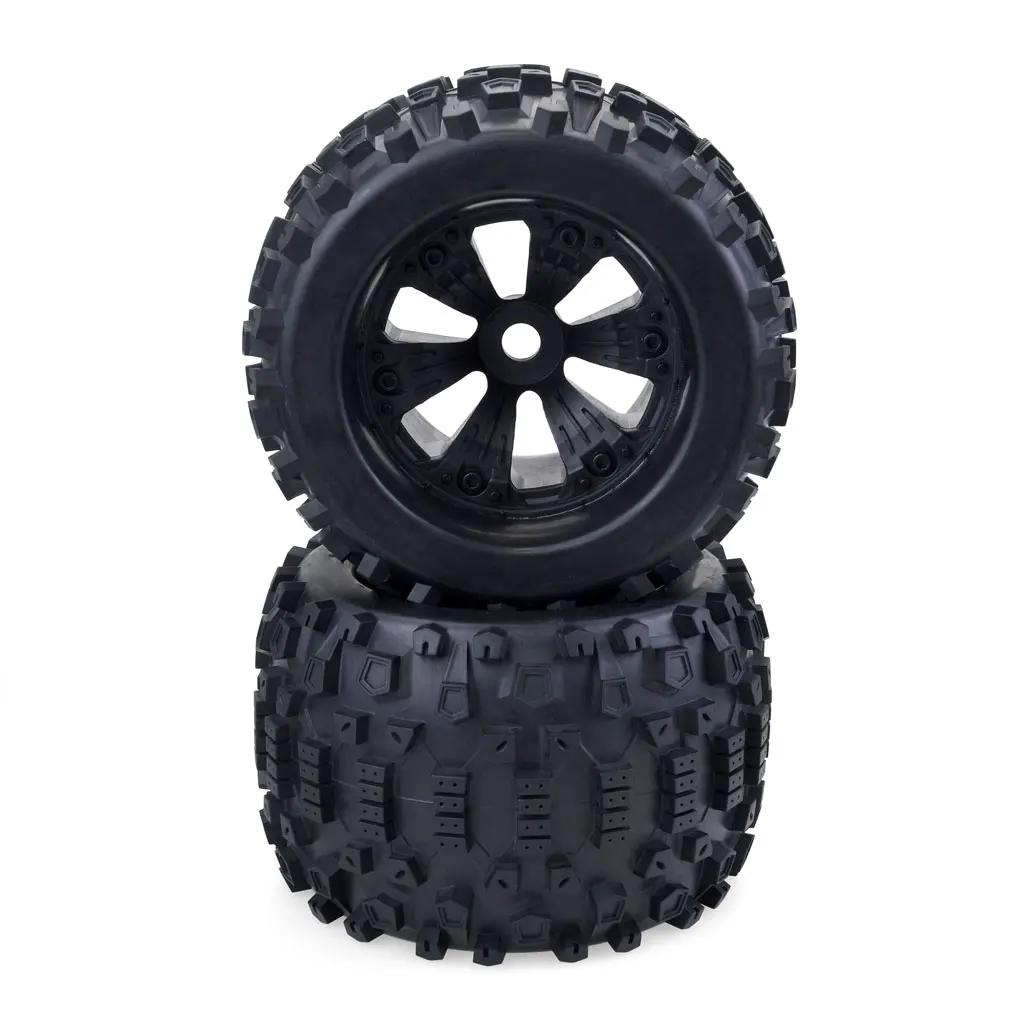 4PCS 170MM 165MM  Monster Truck Wheels Rim Tire Set 17mm Hub Hex For 1/8 Off-Road RC Car HPI Redcat Rovan Savage