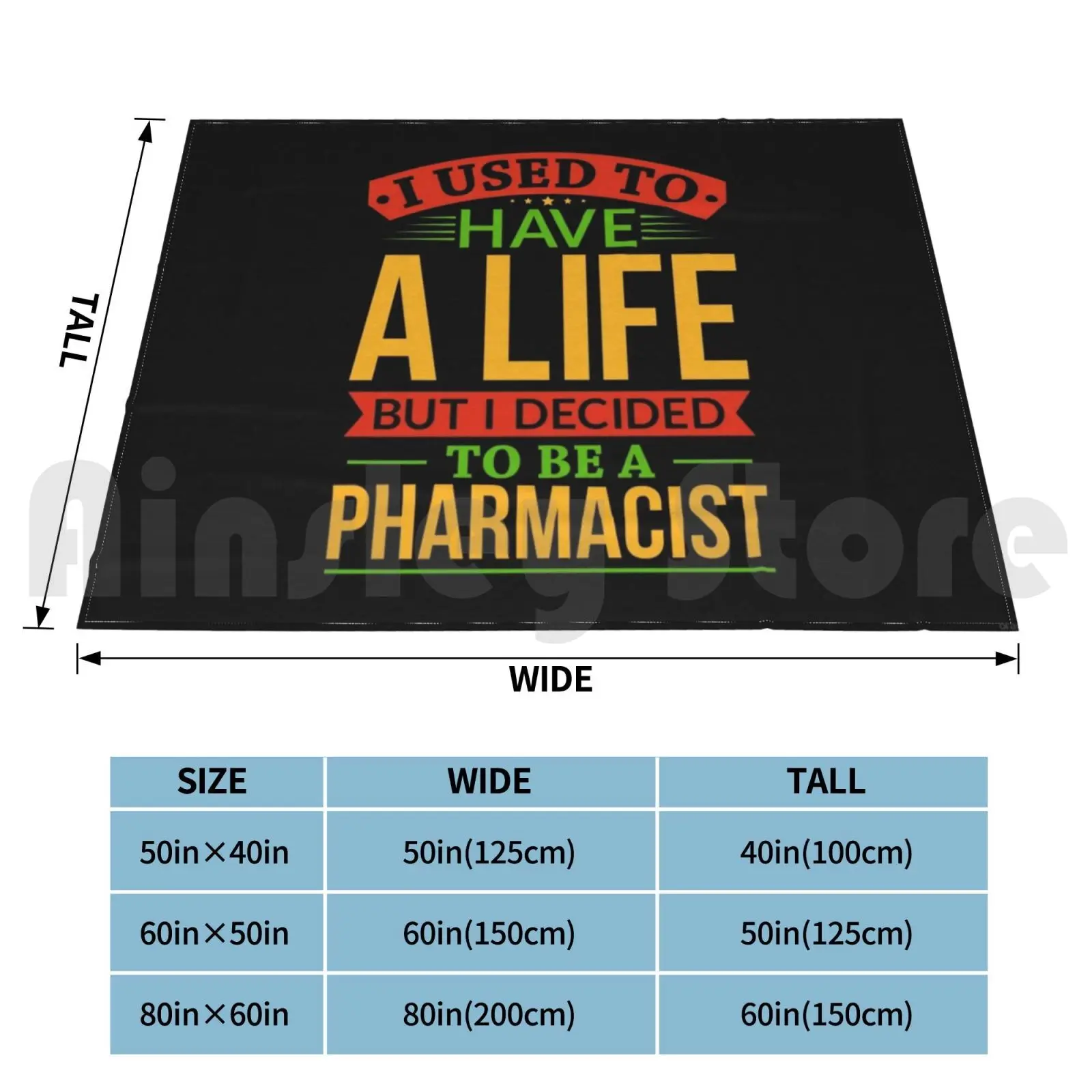 I Used To Have A Life But I Decided To Be A Pharmacist Shirt Blanket For Sofa Bed Travel Profession Labor Rates