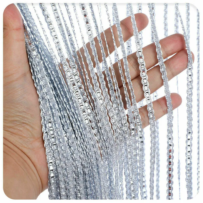 100x200cm Crystal Curtain Valance Shiny Tassel Line Curtains Window Door Divider Drape Living Room Bedroom Home Decor