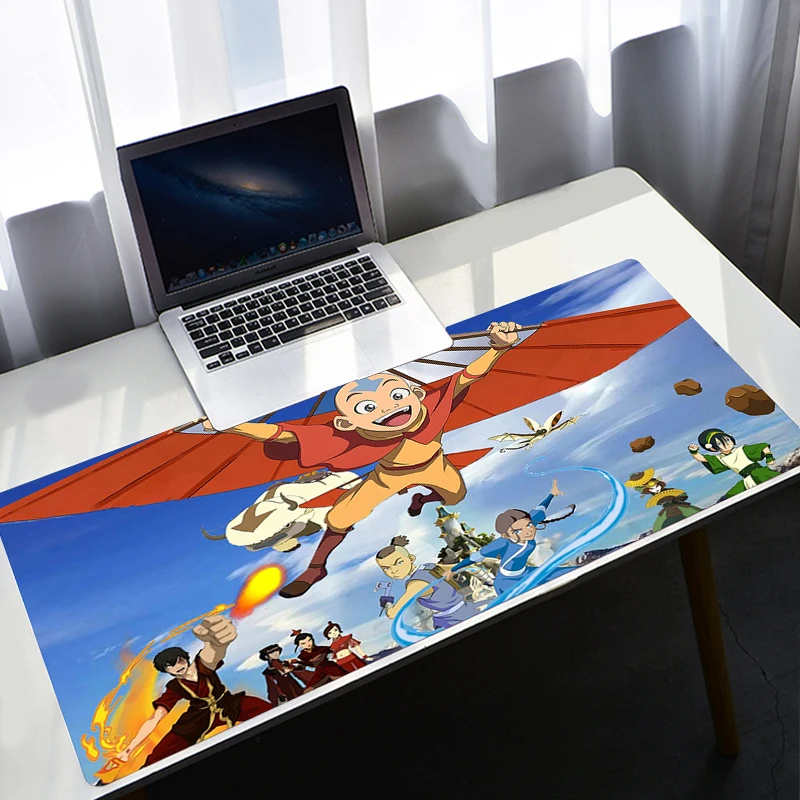 Mousepad Anime Gaming Mouse Pad Avatar The Last Airbender Mouse Mat Karet Non Slip Desk Mat XXL 900X400 untuk Komputer Laptop Pad