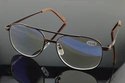 Double Bridge Polit Brown Frame Retro Men Women Progressive Multifocus Reading Glasses Add 75 100 125 150 175 200 to 400