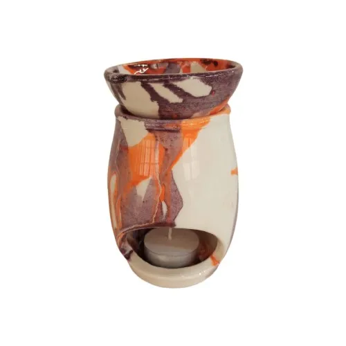 Güray Ceramic Ceramic Censer (Lilac-Orange)