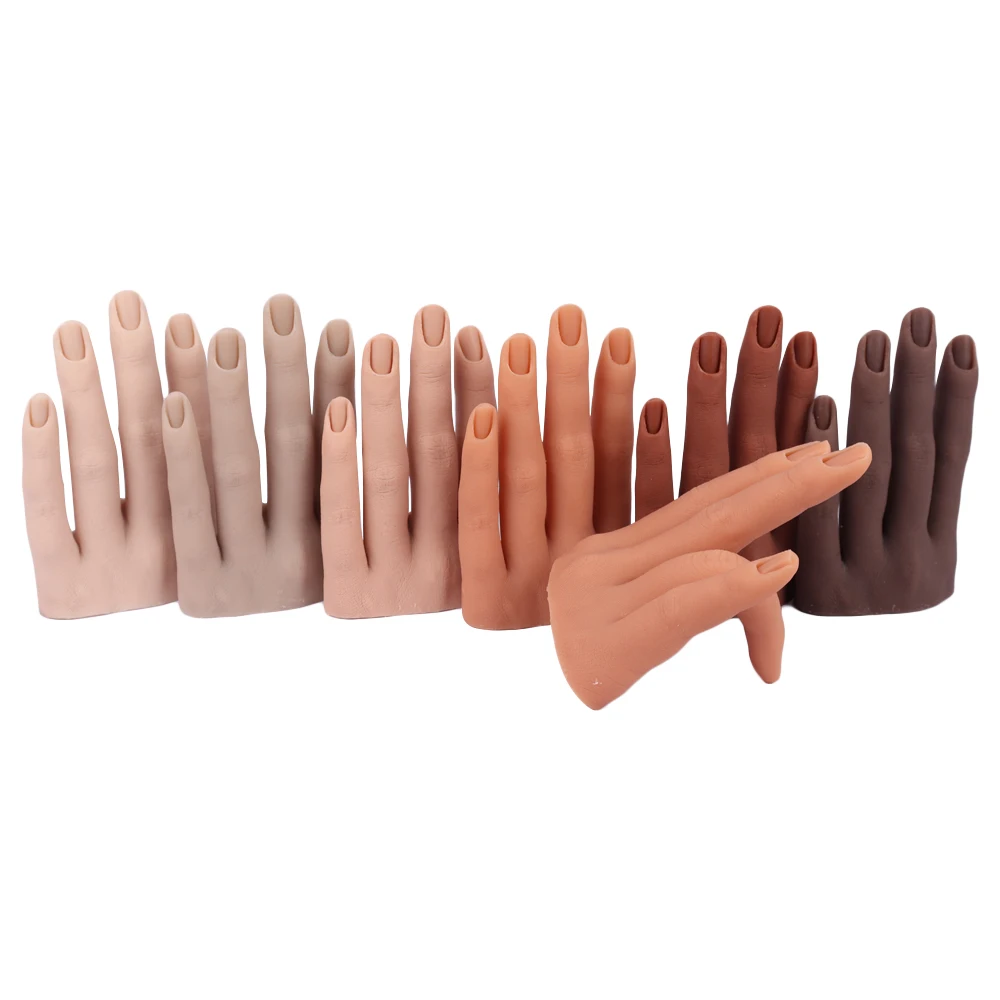 

KnowU Four Fingers Finger Model Hand Model 3D Adult For Nail Art Exercises Jewelry Display High Simulation Thick Cuticle