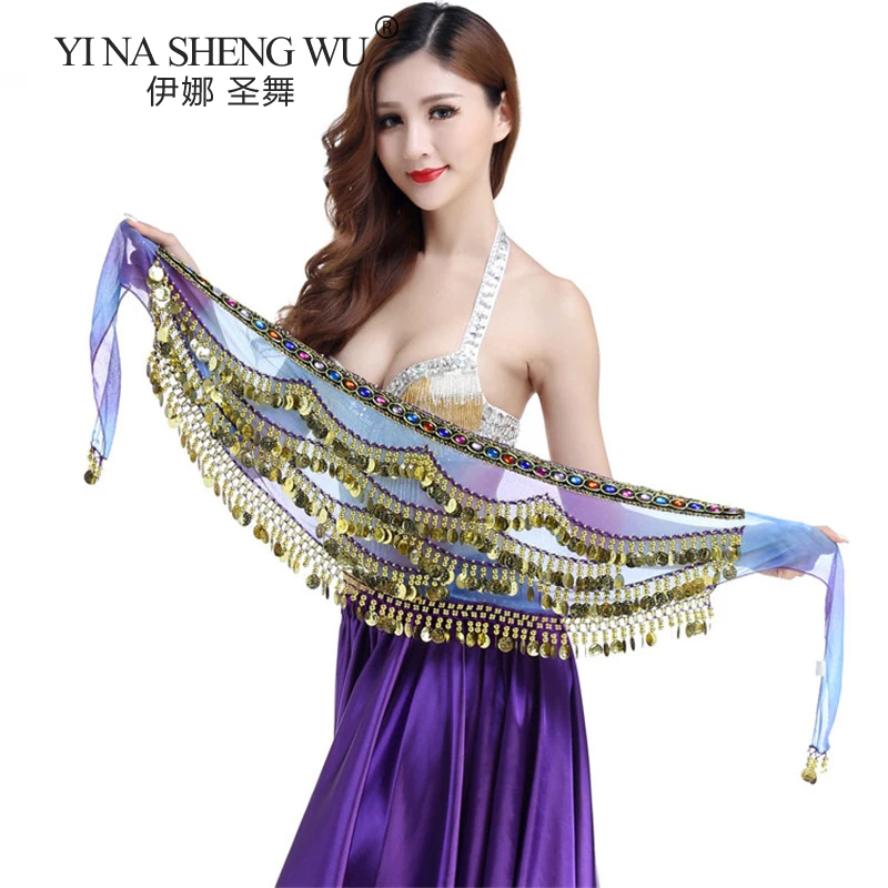 Belly Dance Belt Costumes Tassel Coin Belly Dance Hip Scarf for Women Belly Dancing Waist Chain Colors Hanging Coin Dance Belt