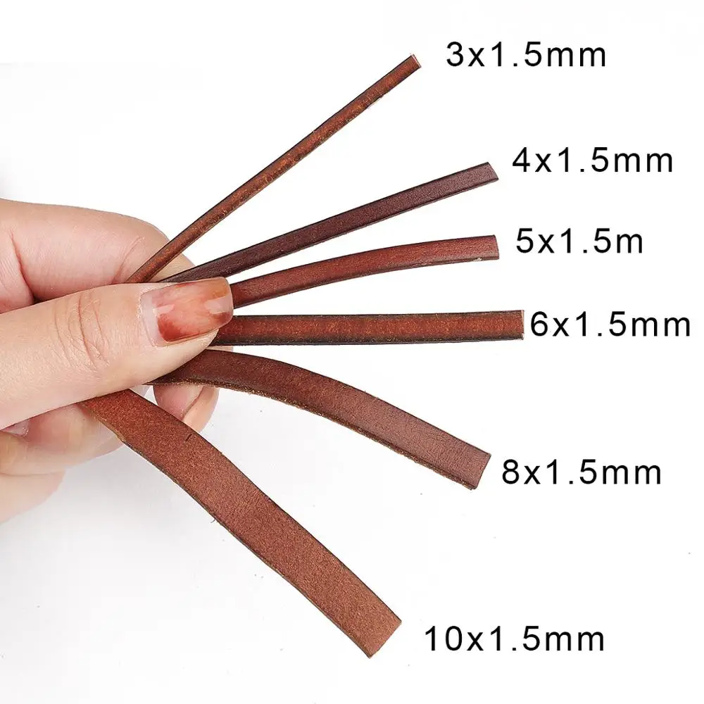 2m Vintage 100% Genuine Cowhide Leather Cord Strip Round/Flat Rope String DIY Bracelet Necklace Braided Craft Jewelry Making