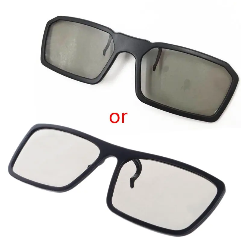 Clip-On Type Circular Passive Polarized 3D Glasses For TV Real 3D Cinema 0.22mm