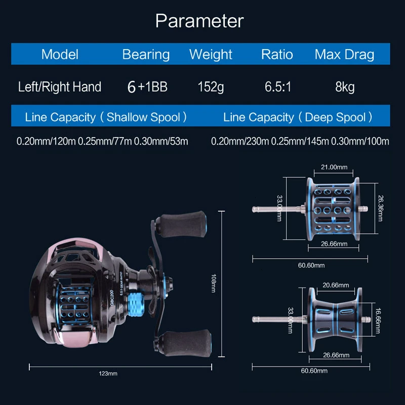 Mavllos Pioneer GBC200 BFS Fishing Reel Spool Weight 8.1g/12.3g Baitcasting Reel Spool Suitable Fishing Reel Accessory