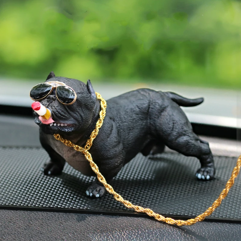 Car Interior Accessories Ornaments Bulldog Car Decoration Creative Personality Funny Car Fashion Simulation Dashboard Cute Doll