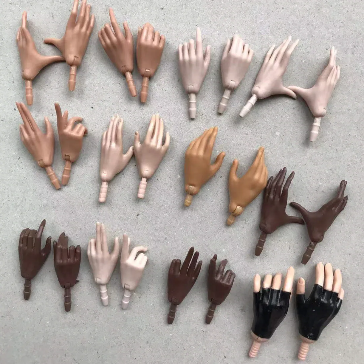 FR IT Supermodel Lady 1/6 Doll Replacement Hands Black Beige Brown White Blue Hands Male Doll Hands Quality Doll Accessories