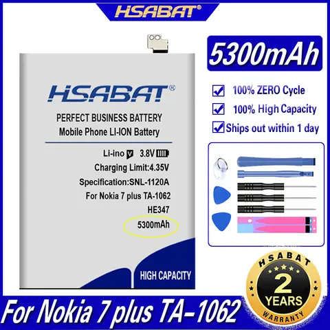 HSABAT-batería HE347 para Nokia 7 plus/TA-5300 TA-1062, 1046 mAh
