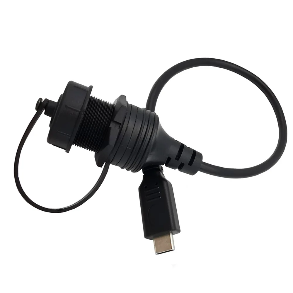 USB C إلى USB 2.0 محول Type-C OTG كابل AUX فلوش لوحة جبل كابل لسيارة شاحنة قارب دراجة نارية لوحة القيادة 0.3 متر