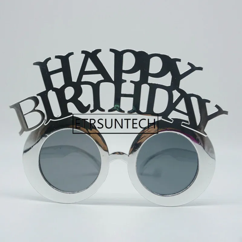 

120pcs Metallic Happy Birthday Sunglasses Novelty Eyewear Photo Booth Props Party Accessory Favor Unisex