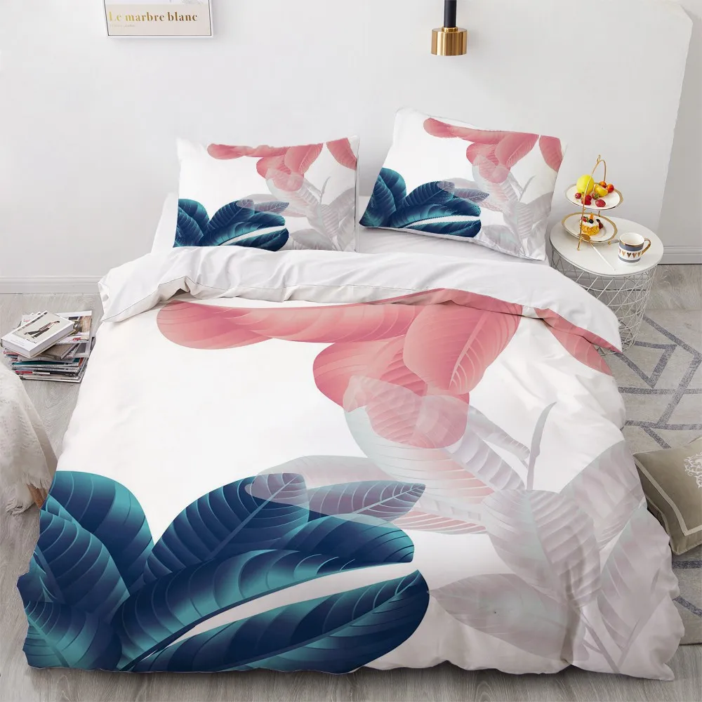 3D Printed Bedding Sets luxury Aestheticism Leaves Roclet Astronaut Single Queen Double Full King Twin Bed For Home Duvet Cover