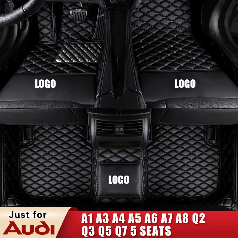 

Custom Leather waterproof auto Floor Mats For Audi A4 2000-2017 2018 2019 2020 foot Pads auto carpets styling car accessories