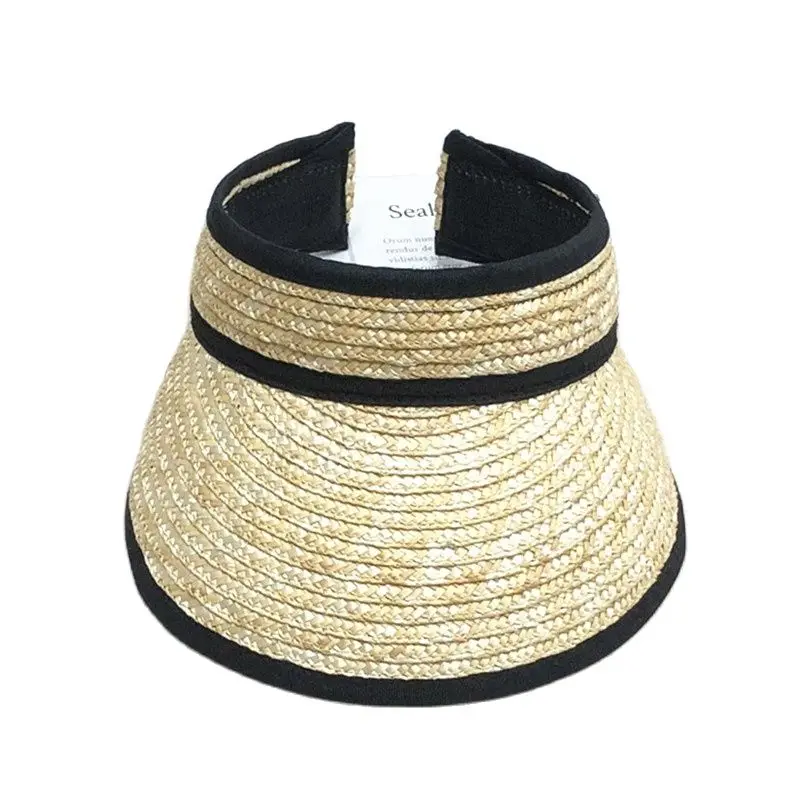 

Women's Outdoor Casual Natural wheat Straw hat Visor cap Sunscreee Protection Hats For Holiday Beach