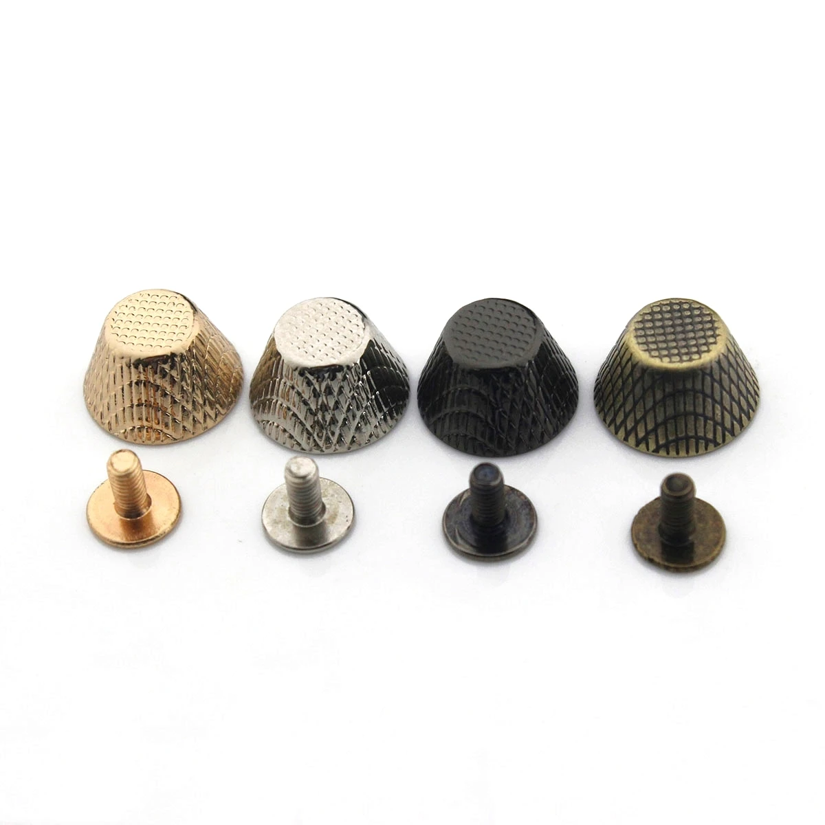 4pcs Metal Embossed Bucket Shape Screw Back Rivets Studs Nail Stud for DIY Garment Leather Craft Belt Wallet Decoration Parts