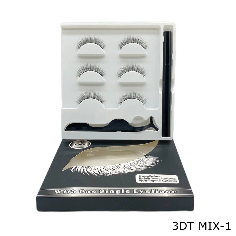 3 Pairs Fashion False Eyelashes False Eyelashes With Magic Waterproof Eyeliner Makeup Faux Cils Beauty Eyelash Extension