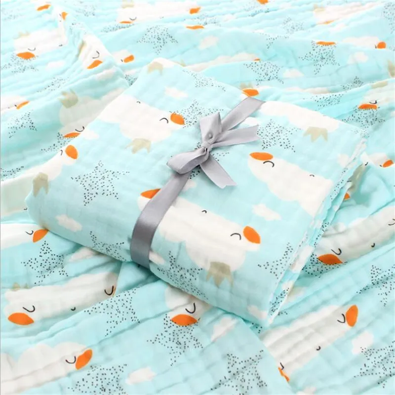 6 Layers cotton muslin blanket baby swaddle wrap Soft baby summer blanket stroller cover Bath Towel baby receiving blanket