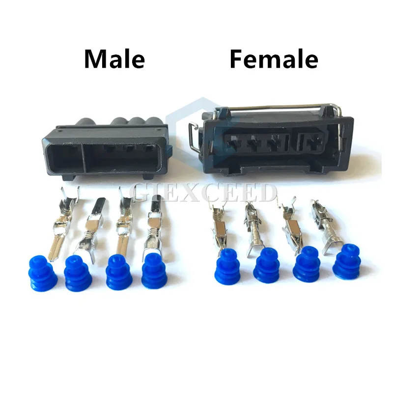 2 Sets 4 Pin AC Assembly 357 972 754 J / 357 972 964 K Car Oxygen Sensor Plug Auto Socket Connector 357972754J 357972964K For VW