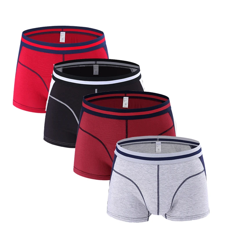 4 Stks/partij Comfortabele Lange Been Korte Been Heren Boxers Shorts Mannelijke Onderbroek U-Convexe Man Ondergoed Cueca Masculina M - 3XL