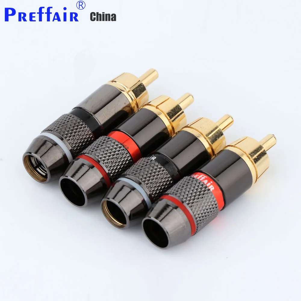 4pcs preffair r1733/rf1300 hifi rca stecker vergoldet männlich/weiblich doppelt selbstsicher nde lotus draht anschlüsse audio adapter – Detail 6