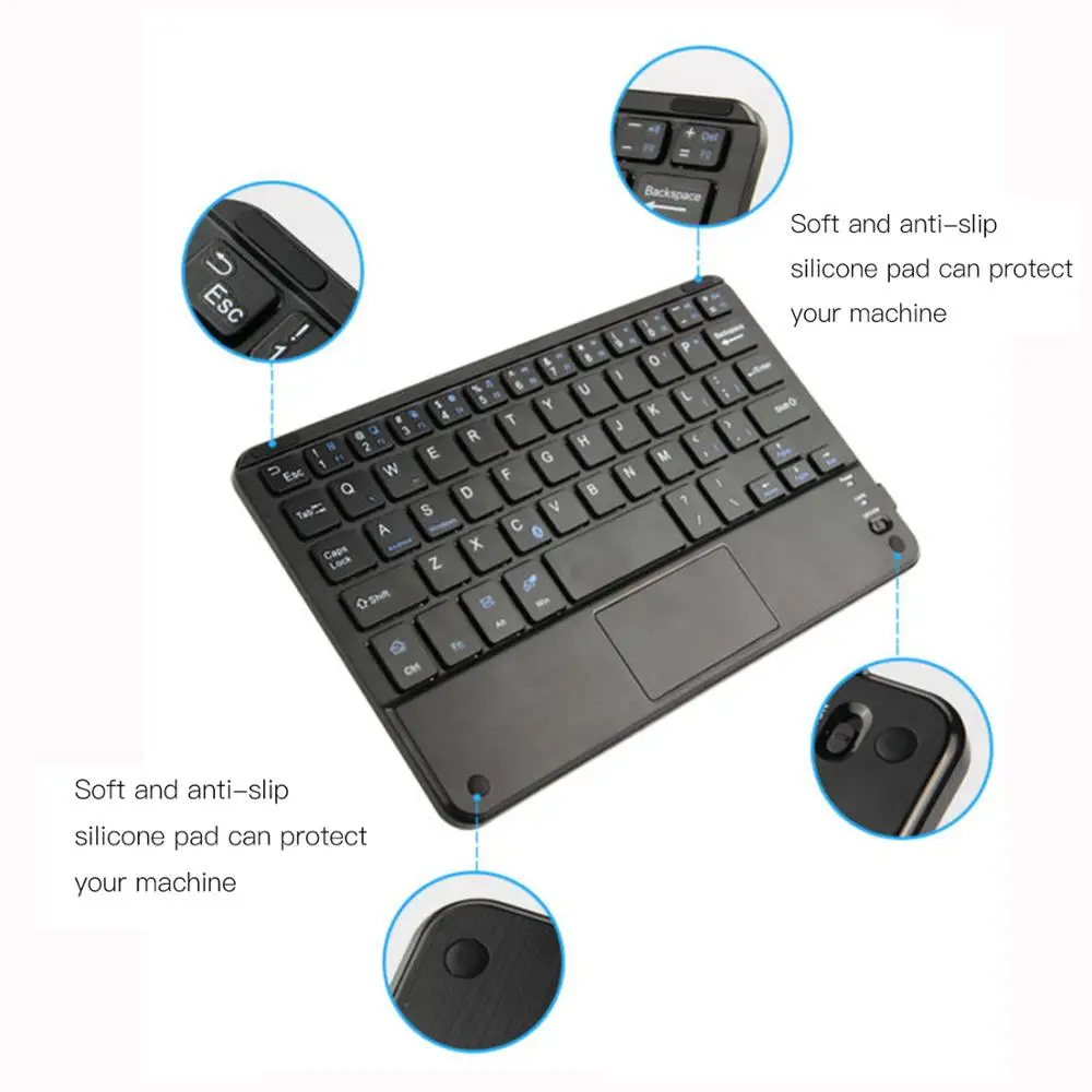 Imagem -05 - Teclado sem Fio Bluetooth com Touchpad Universal Portátil Mini Android Tablet pc Laptop