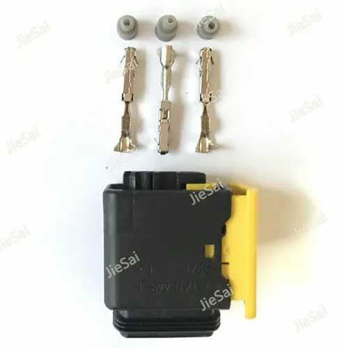 Imagen 2 del producto Enchufes hembra impermeables de 3 pines, Conector de coche para Benz BMW 1-1418448, 1 con terminales
