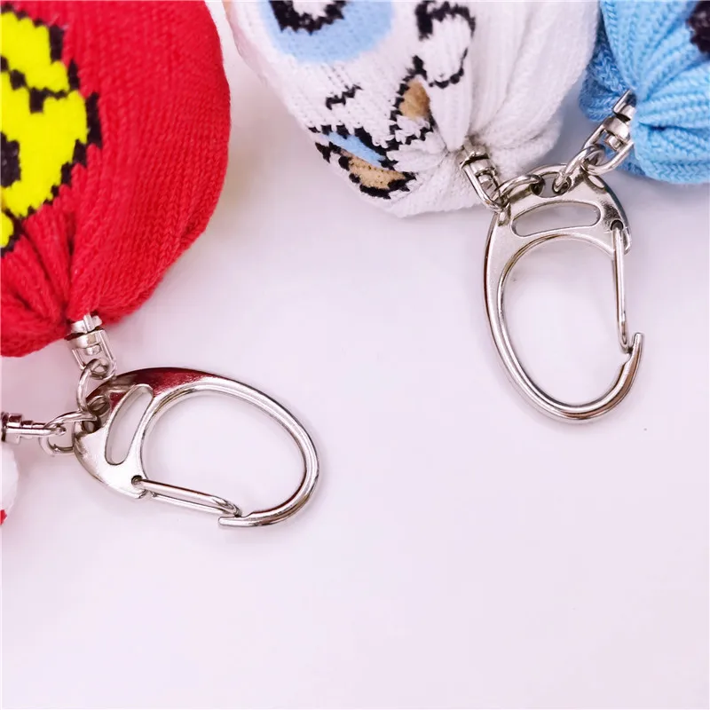 Lovely Cartoon Small Golf Ball Bag Knitted Wool One Mini Golf Bags With Hang Buckle Unisex 2pcs/lot 2 Colors