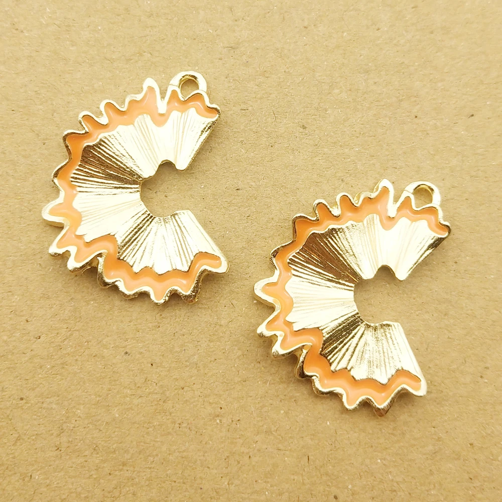 10pcs Enamel Pencil Fragments Charms for Jewelry Making Necklace Pendant Diy Accessories Zinc Alloy Gold Plated