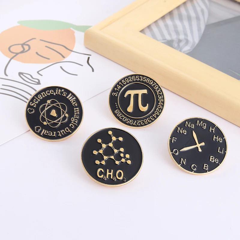 Labor Instrument Emaille Pins DNA Atom Symbol Broschen Abzeichen Dekoration auf Rucksack Caps Geschenk für Student Wissenschaftler – Detail 2