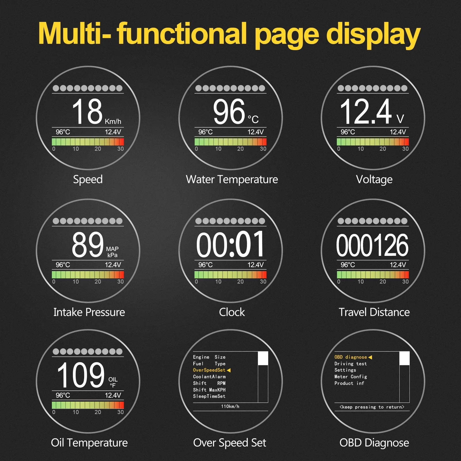 AUTOOL X60 Head Up Display Car On-board Computer Hud Obd2 Ii Car Engine Code Reader Digital Meter Speedometer Diagnostic Tool