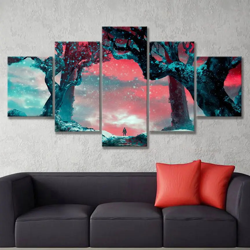 No Framed 5 Panel SEKIRO Shadows Die Twice Video Games HD Wall Art Canvas Posters Pictures Paintings Home Decor for Living Room