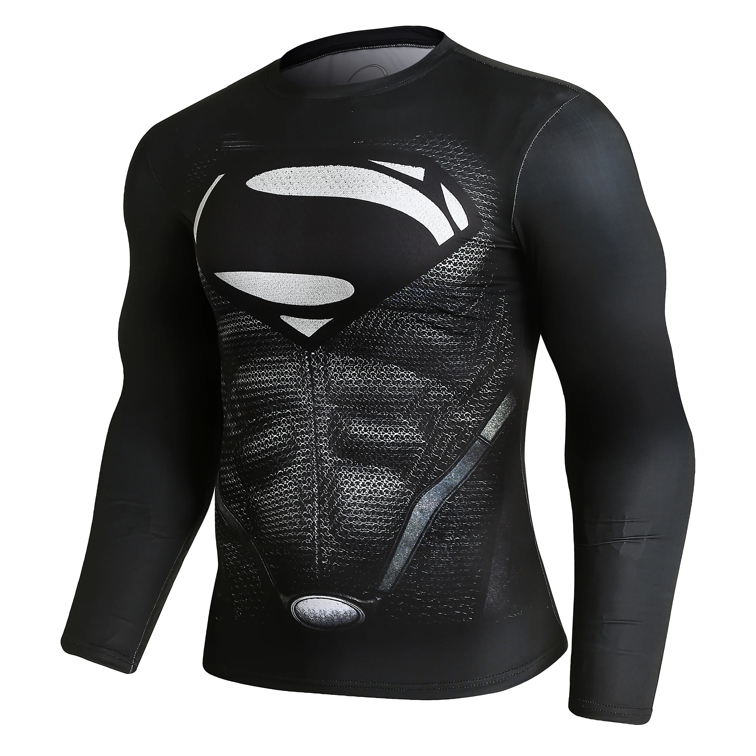 3D Printed T Shirts Men Compression Shirts Long Sleeve Tops High Elasticity Fitness T-Shirts Cosplay Costume Training T Shirt