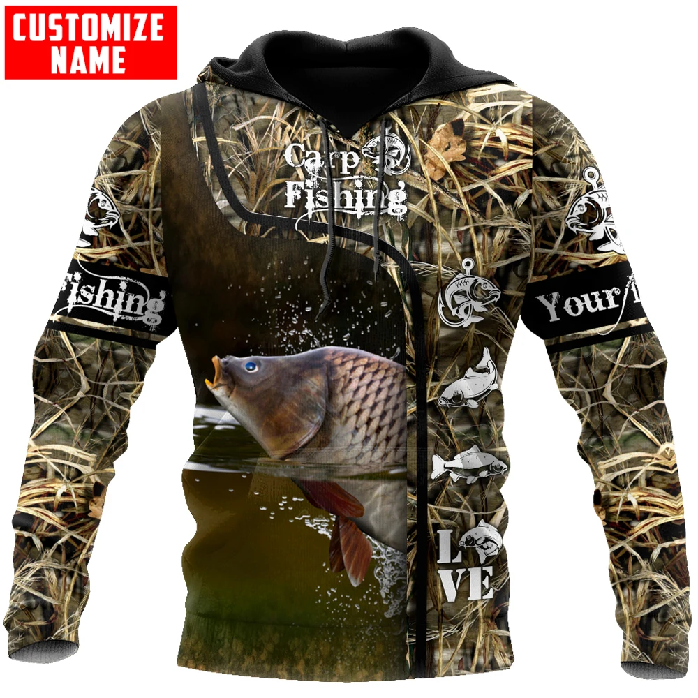 

Custom name Carp Fishing water camo 3D Printing Men's Hoodie & Sweatshirt Autumn Unisex Zip Hoodie Casual Tracksuits KJ784