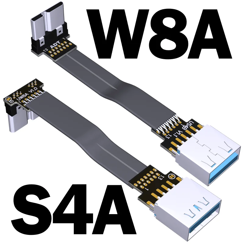 Flexible Flat Ribbon Cable Aerial FPV PTZ USB 3.0 Micro-B to Type-A OTG Elbow Male to Female FFC Cable for PC AV Multicopter