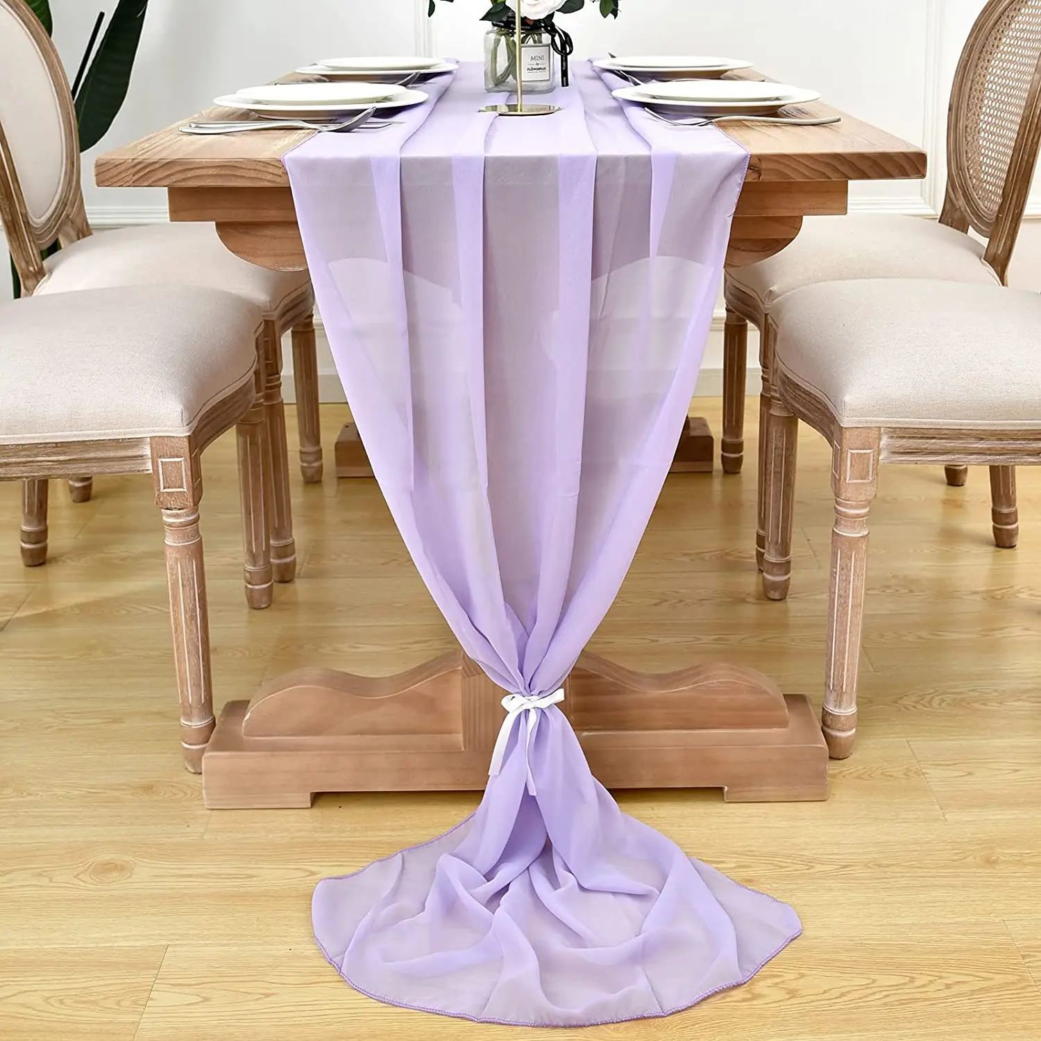 1pc purple  Beautiful Soft Chiffon Fabric Table Runner Wedding Runner Party Bridal Banquet Decorations Chiffon Table Runner