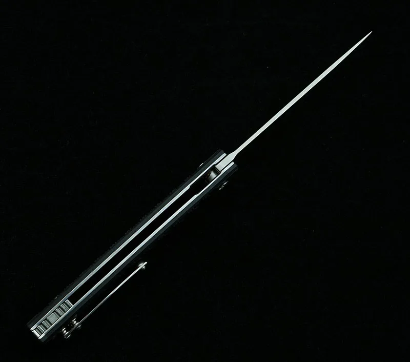 LEMIFSHE-Dobrável Canivete com Cabo De Fibra De Carbono, Sobrevivência Bolso Ferramenta EDC, Cozinha Caça, Acampamento ao ar livre, 100% D2 Lâmina Flipper, JR3406