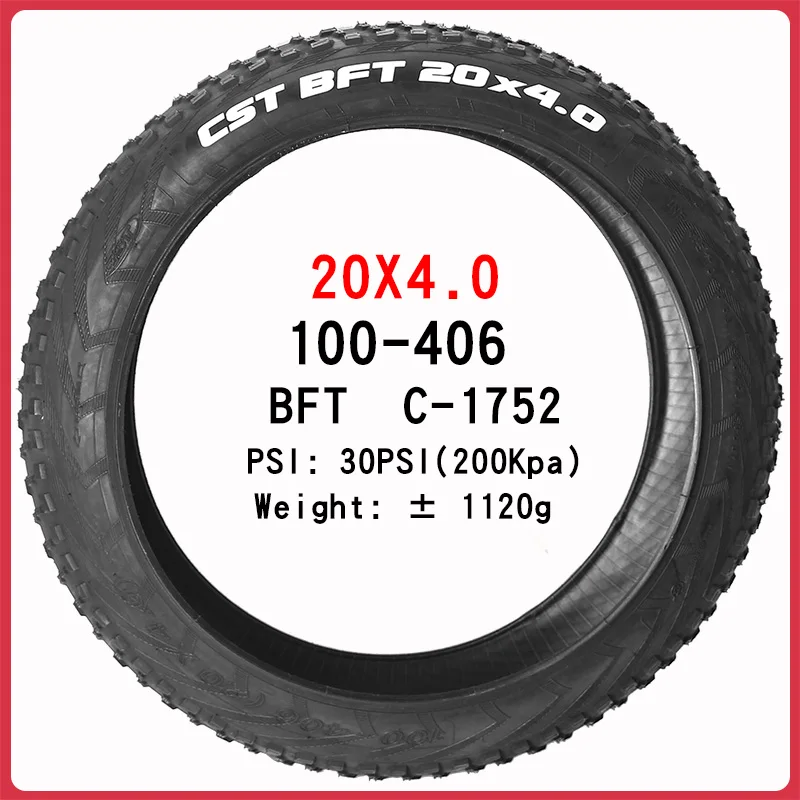 Cst Bft 20Inch 24Inch Dikke Band Sneeuw Strand Fietsband 20X4.0 20X2,4 24X4.0 Elektrische Sneeuwscooter Mtb Fiets Anti-Slip Fat Band
